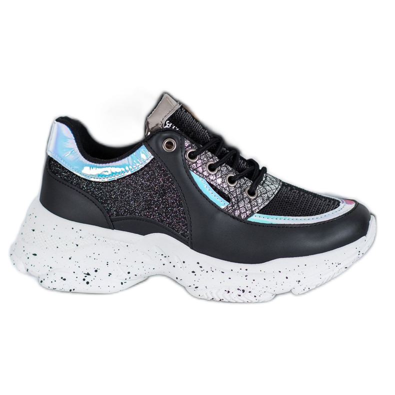 SHELOVET Sneakers With Sequins On The Platform black multicolored