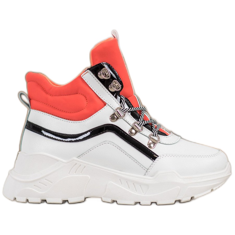 Ideal Shoes Fashion boots white orange multicolored
