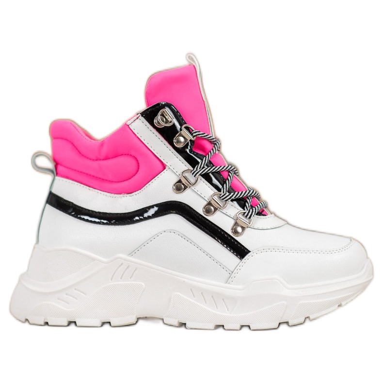 Ideal Shoes Fashion boots white pink multicolored