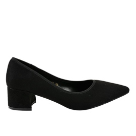Black suede pumps on the L436 pillar
