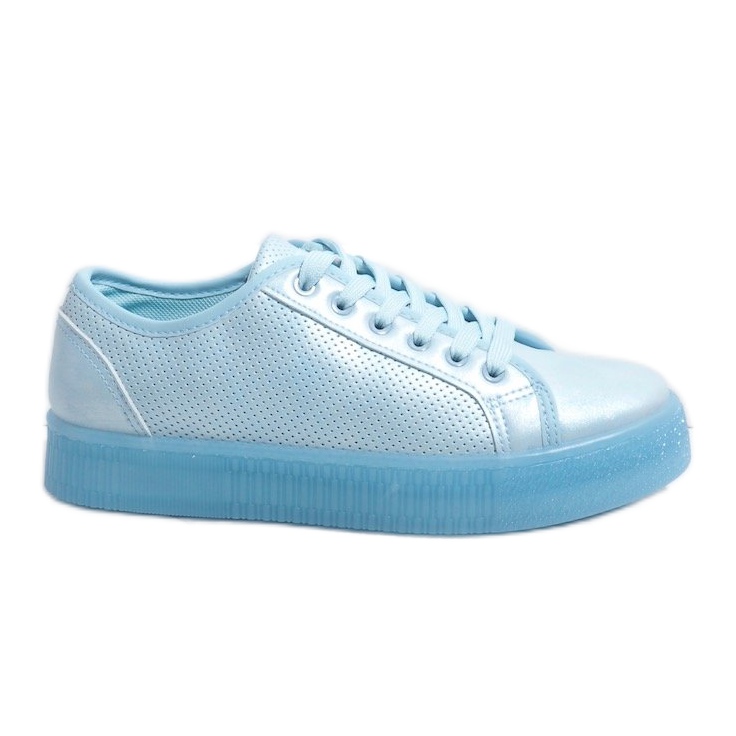 Women's blue creepers sneakers F-2969