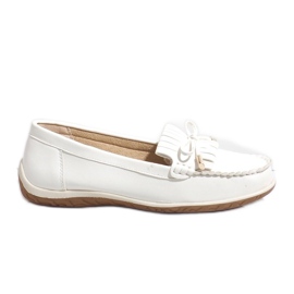 White fringed ballerinas moccasins MDM126 White fringed ballerinas moccasins MDM126