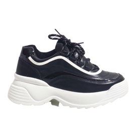 Black, eco-leather sports sneakers 7918-Y