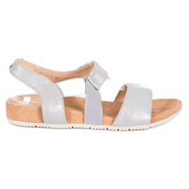 SHELOVET Comfortable Silver Sandals grey