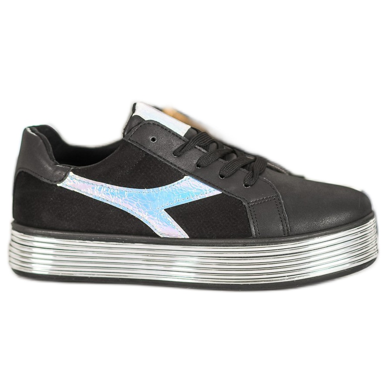 Ideal Shoes Sneakers With Holo Effect black yellow