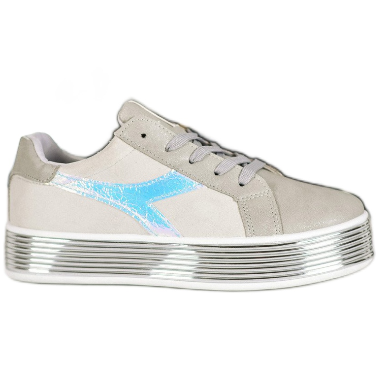 Ideal Shoes Sneakers With Holo Effect grey