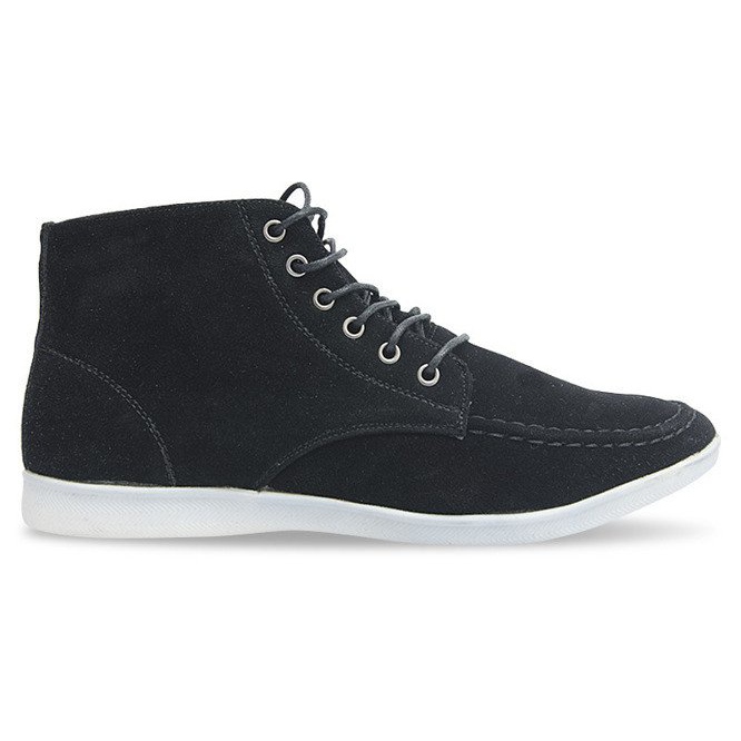 High Suede Shoes Y035 Black
