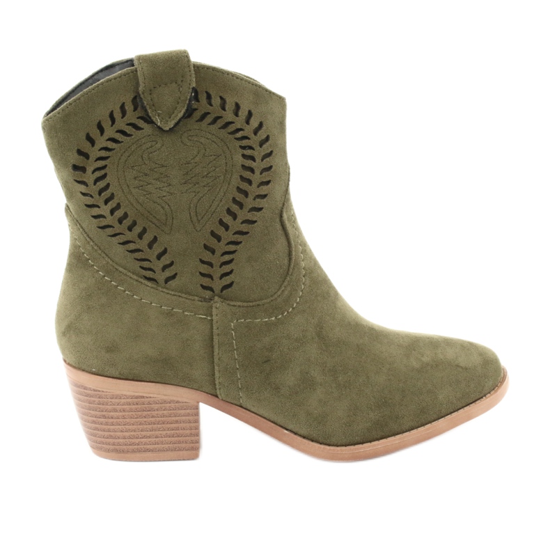 M.Daszyński Casual Women's cowboy boots Daszyński 1921, suede green