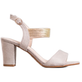 Filippo Sandals With A Gold Belt grey yellow