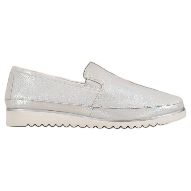 Sergio Leone Silver Slip On Shoes grey