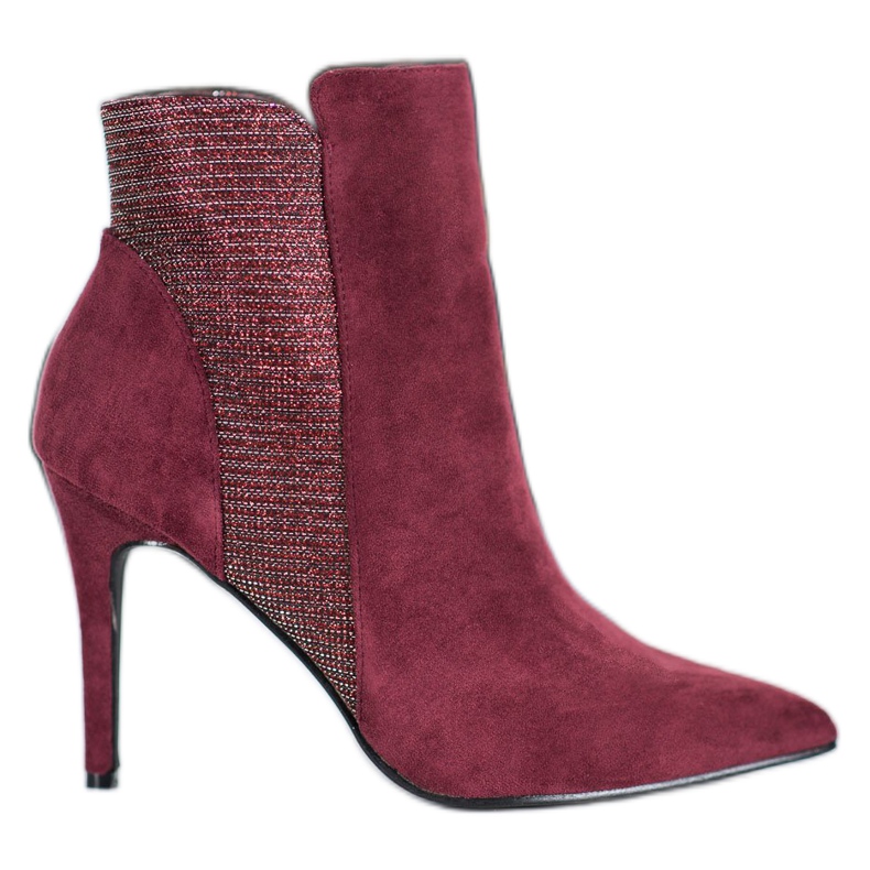 SHELOVET Suede Booties On A High Heel red