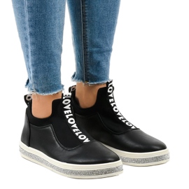 Black Lycra Slip-On Sneakers 1155-Y