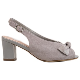 Sergio Leone Open Toe Sandals With A Bow grey Sergio Leone Open Toe Sandals With A Bow grey