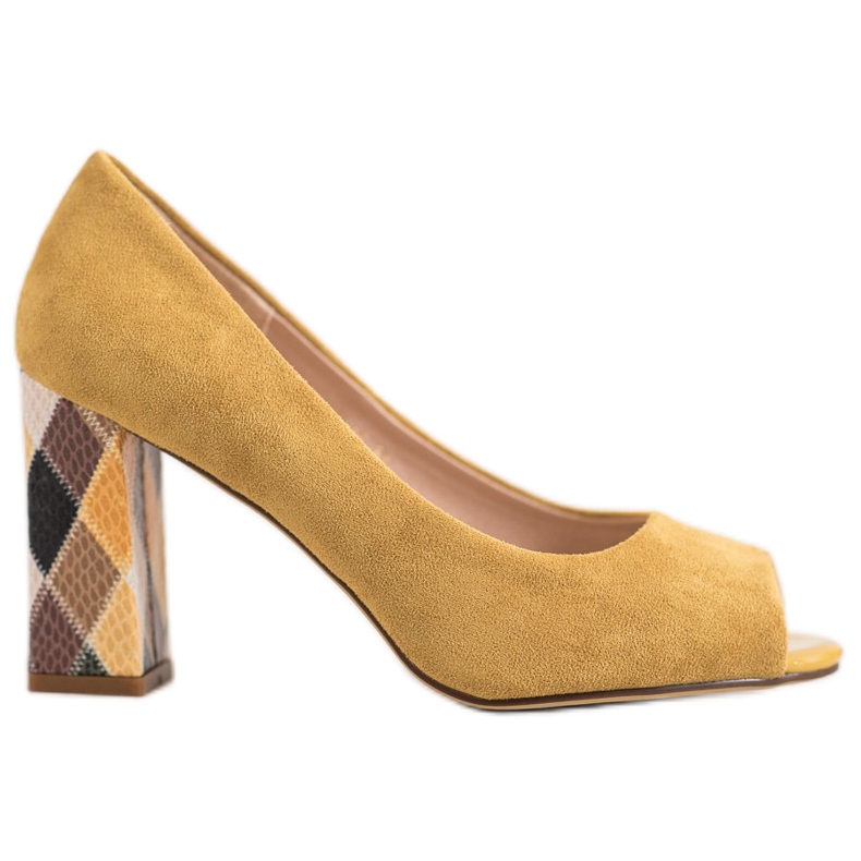 Sergio Leone Pumps With Patterned Heel yellow