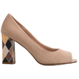 Sergio Leone Pumps With Patterned Heel beige Sergio Leone Pumps With Patterned Heel beige