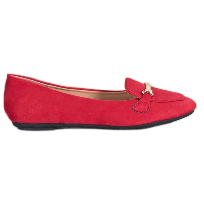 SHELOVET Suede ballerinas red