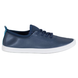 SHELOVET Light Sneakers With Eco Leather blue