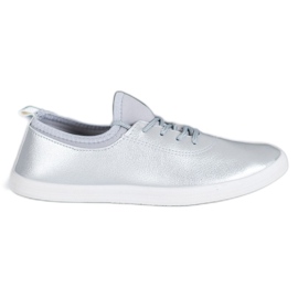 SHELOVET Light Sneakers With Eco Leather grey