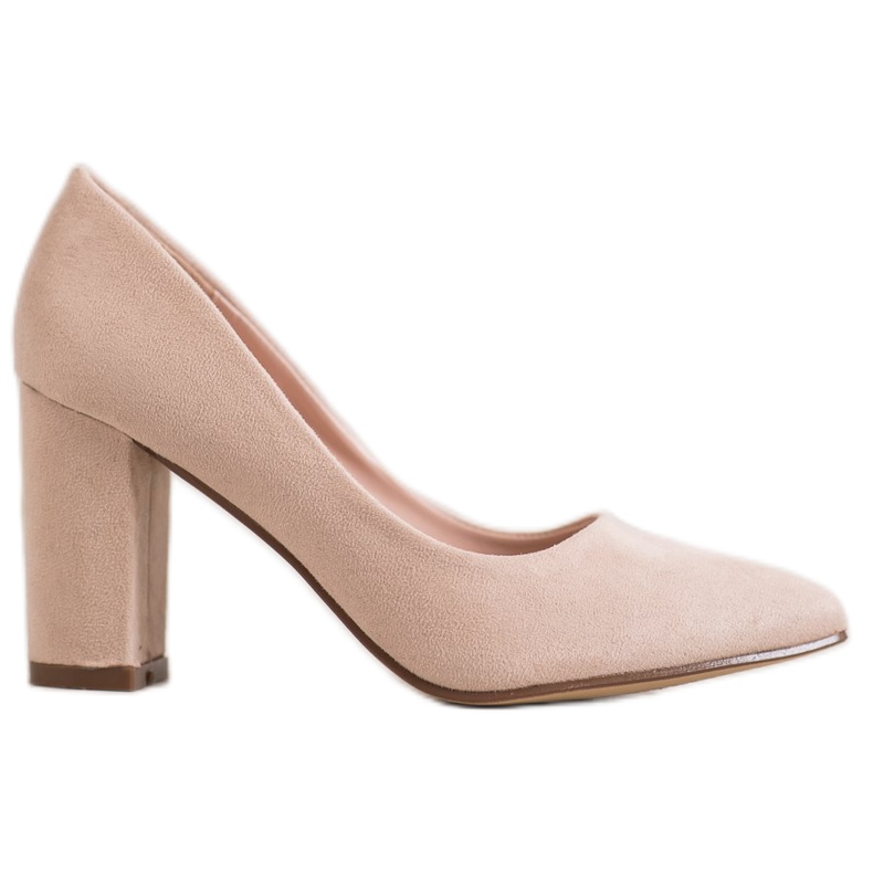 Ideal Shoes Beige Pumps On High Heels