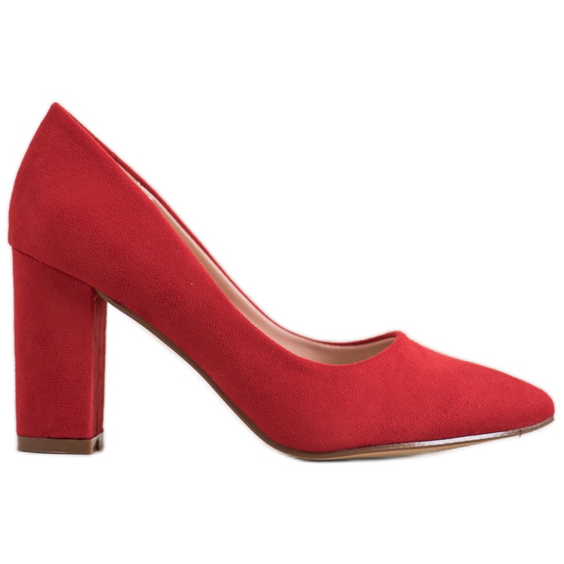 Ideal Shoes Red Pumps On High Heels