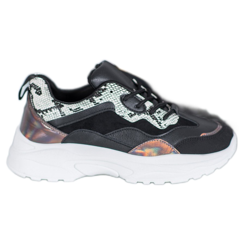SHELOVET Tied Sneakers With Eco Leather black multicolored