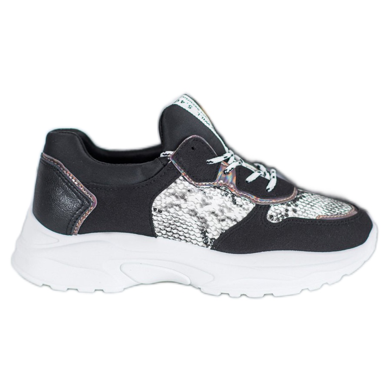 SHELOVET Black Snake Print Sneakers multicolored
