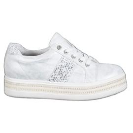 Bestelle Sneakers With Cubic Zirconia white grey