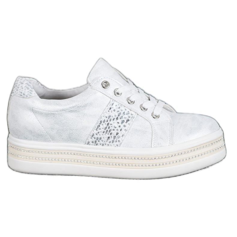 Bestelle Sneakers With Cubic Zirconia white grey