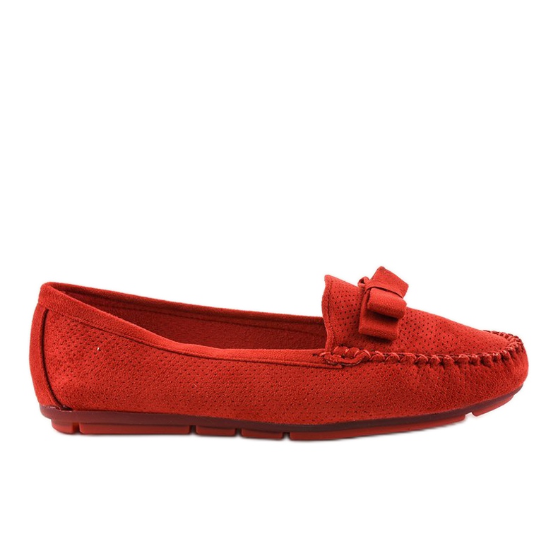 Red loafers with a bow 9F150