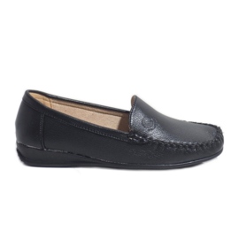 Black wedge loafers 8-01