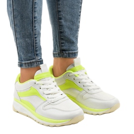 White and green sports shoes BOK-1195 White and green sports shoes BOK-1195