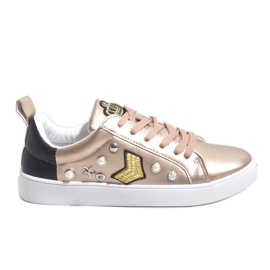 856-Y gold sneakers richly decorated black yellow 856-Y gold sneakers richly decorated black yellow