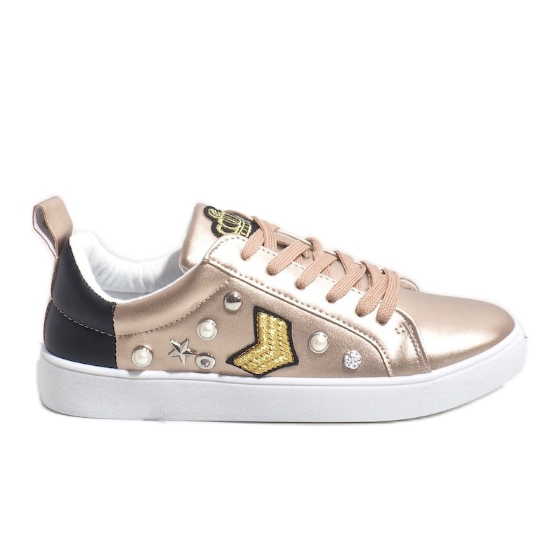 856-Y gold sneakers richly decorated black yellow