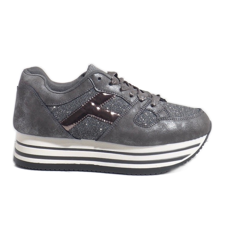 Gray fashionable women's sports shoes 1306 grey