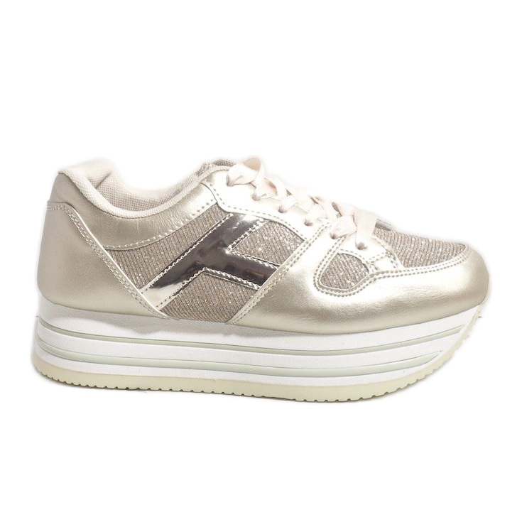 Gold fashionable women's sports shoes 1306 golden Gold fashionable women's sports shoes 1306 golden