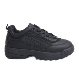 Black sports shoes sneakers D1909-2