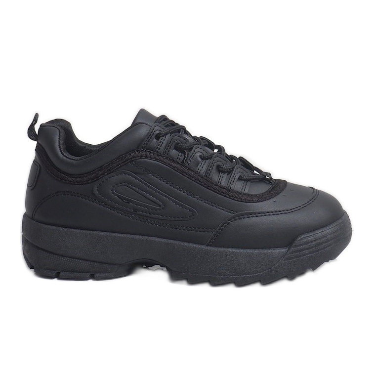 Black sports shoes sneakers D1909-2