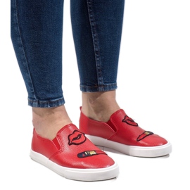 Red sneakers with prints G1202A-4