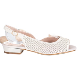 Sergio Leone Openwork Sandals On Low Heels yellow