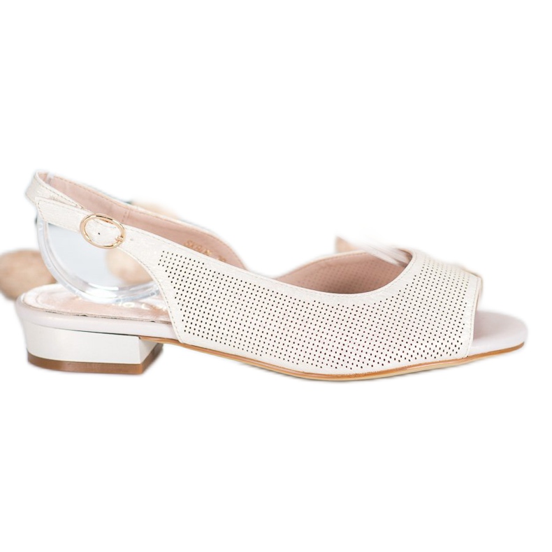 Sergio Leone Openwork Sandals On Low Heels yellow
