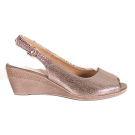 Sergio Leone Open Toe Golden Sandals