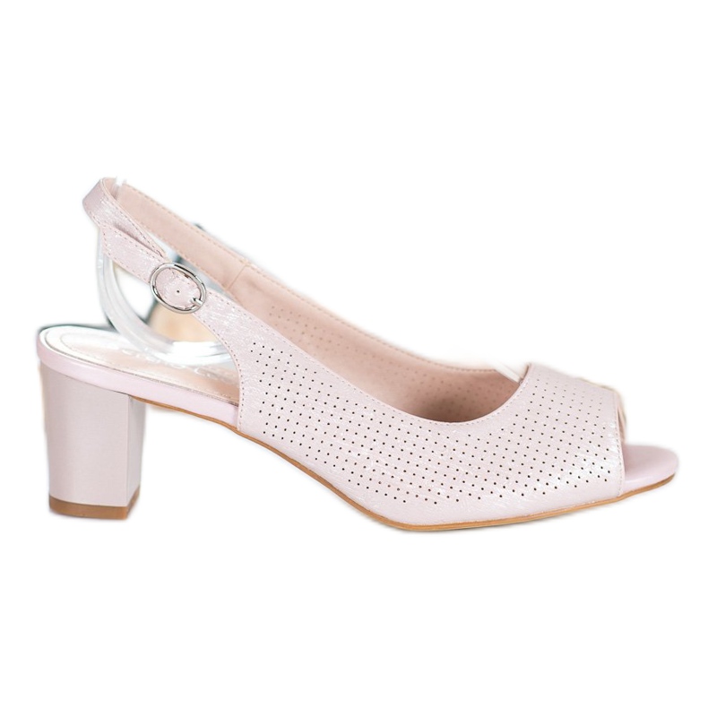 Sergio Leone Openwork Sandals On A Bar pink