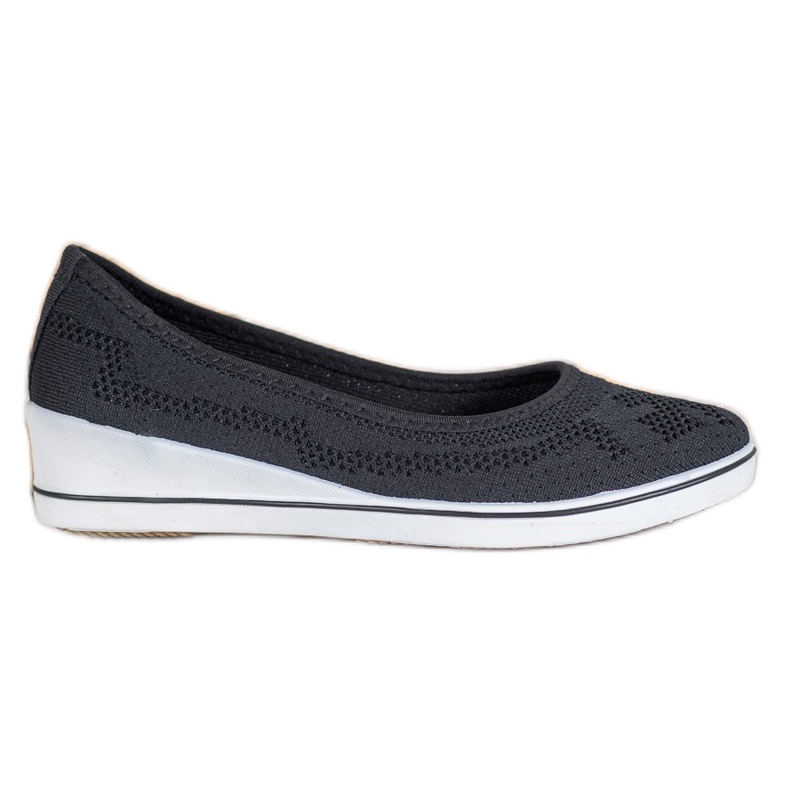 Super Me Openwork Ballerina On Wedge black