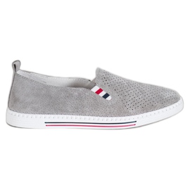 Filippo Gray Leather Sneakers grey