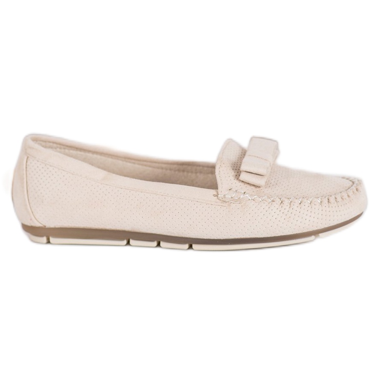 Clowse Openwork Loafers With A Bow beige