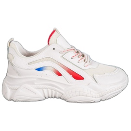 SHELOVET Fashionable Sneakers On The Platform white