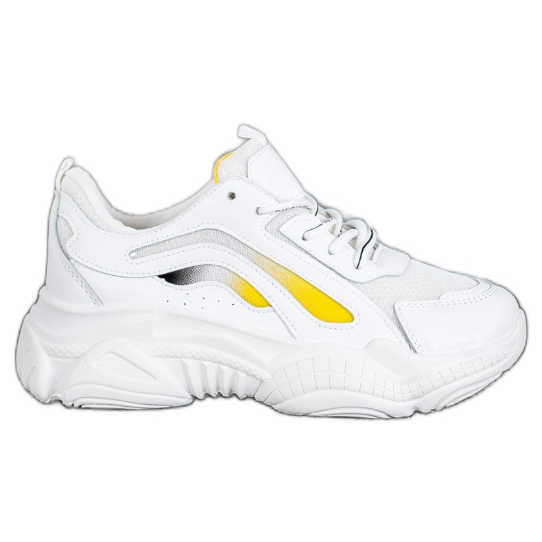 SHELOVET Fashionable Sneakers On The Platform white yellow