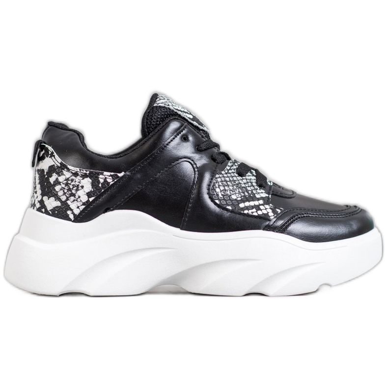 Weide Fashionable Eco Leather Sneakers black