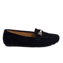 Black moccasins with a buckle FM2958-2