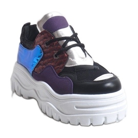 Black fashionable sports sneakers R-458